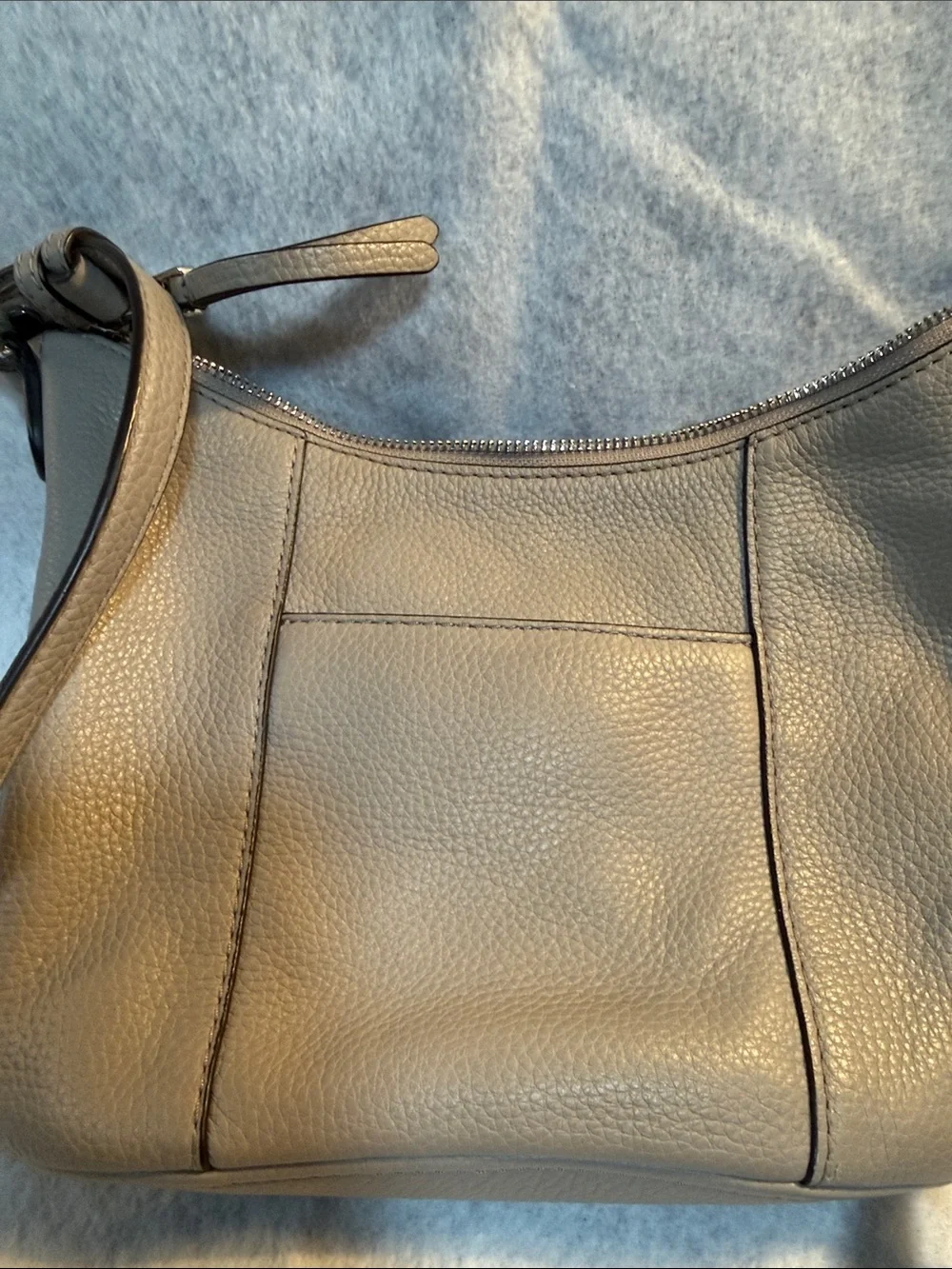 MICHAEL KORS Pebbled Leather Crossbody in Gray
